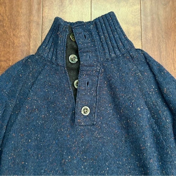 Mexx Men’s Classic Elbow Patch Wool Blend Sweater, Buttons at Neck, Size Sm - Picture 2 of 12